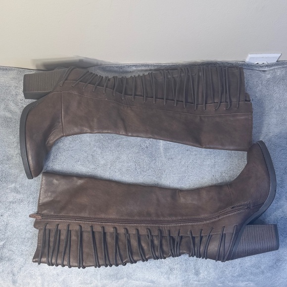 Mossimo Supply Co. Shoes - Mossimo Supply Co. Dark Brown Knee High Boots - Lace Up Back Detail - Size 7